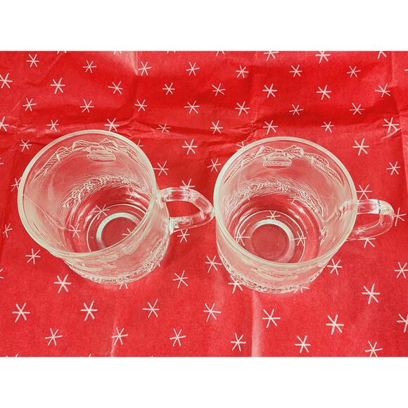 Duralex Noel Christmas Glass Coffee Mug Teacup 12oz Made in France 4" x2 Vintage - Picture 8 of 13